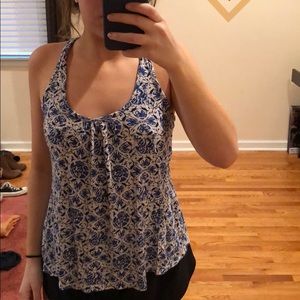 Blue and white tank top